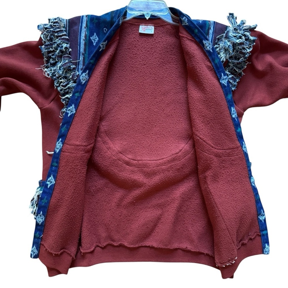 Vintage Sunbelt Sportswear Fringe Jacket Open Front Western Festival Rodeo USA L - Picture 7 of 11